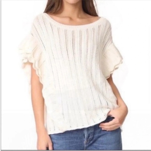 IRO Dafgan Ruffle Sleeve Knit Sweater Wool Alpaca - Picture 3 of 7